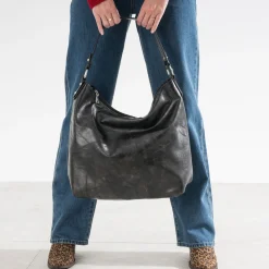 Sac TEXTO noir effet patchwork