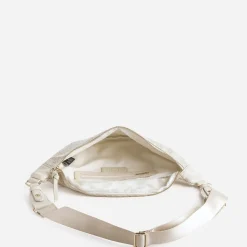 Sac-banane beige à motif chevrons