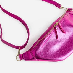 Sac-banane TEXTO fuchsia métallisé