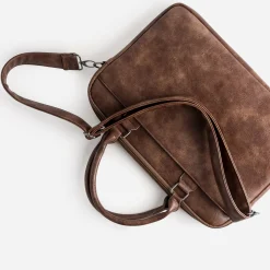 Sacoche marron effet patiné