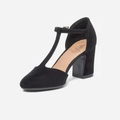 Salomé noire suédée éco-conçu à talon