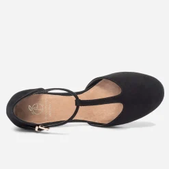 Salomé noire suédée éco-conçu à talon