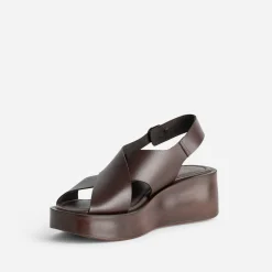 Sandale à plateforme TEXTO marron cuir