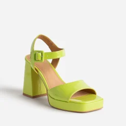Sandale à plateforme TEXTO vert anis verni