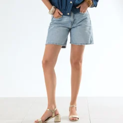 Sandale à talon dorée cuir