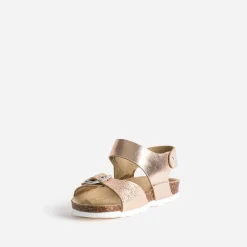 Sandale anatomique BUGGY rose cuivré en cuir