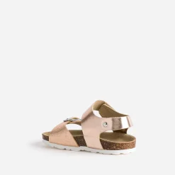 Sandale anatomique BUGGY rose cuivré en cuir