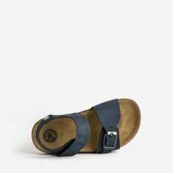 Sandale anatomique BUGGY marine cuir
