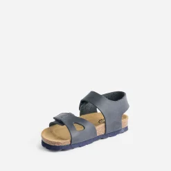 Sandale anatomique BUGGY marine en cuir