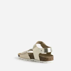 Sandale anatomique BUGGY dorée en cuir