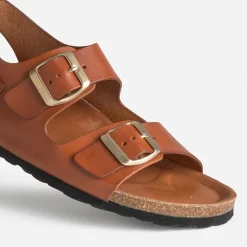 Sandale anatomique cognac cuir