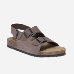 Sandale anatomique marron en cuir