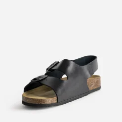 Sandale anatomique noire cuir