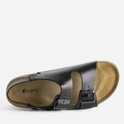 Sandale anatomique noire cuir