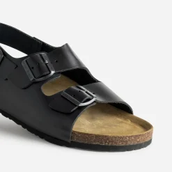 Sandale anatomique noire cuir