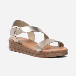 Sandale bronze en cuir