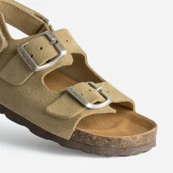 Sandale BUGGY beige cuir velours
