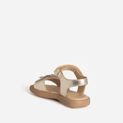 Sandale BUGGY dorée cuir détail fleur