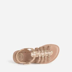 ​Sandale BUGGY dorée cuir effet léopard