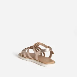 Sandale BUGGY dorée cuir froissé