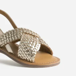 Sandale BUGGY dorée cuir tressé