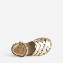 Sandale BUGGY dorée cuir tressé