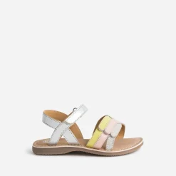 Sandale BUGGY iridescente, jaune et rose à scratch