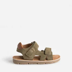 Sandale BUGGY kaki cuir velours