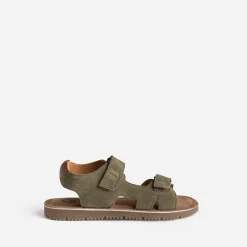 Sandale BUGGY kaki cuir velours