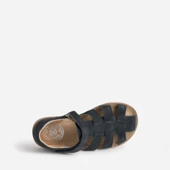 Sandale BUGGY marine cuir velours