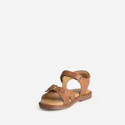Sandale BUGGY marron cuir ajouré