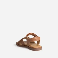 Sandale BUGGY marron cuir ajouré