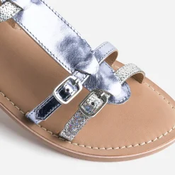 Sandale BUGGY parme métallisé en cuir