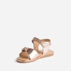 Sandale BUGGY rose cuivré à imprimé fleurs