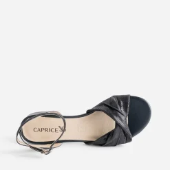 Sandale CAPRICE marine cuir effet python verni