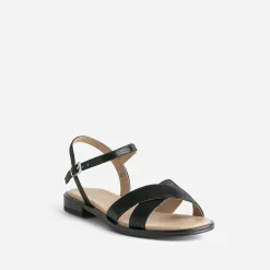 Sandale CAPRICE noire en cuir effet python