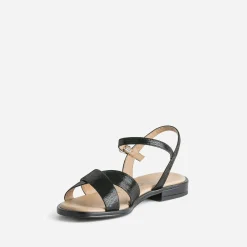 Sandale CAPRICE noire en cuir effet python