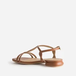 Sandale cognac brides entrelacées