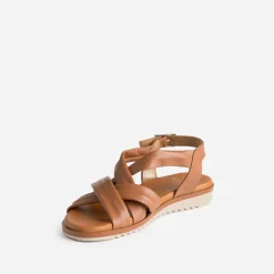 Sandale cognac en cuir souple éco-conçu