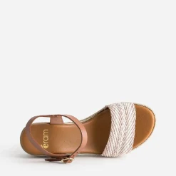 Sandale compensée en cuir éco-conçu