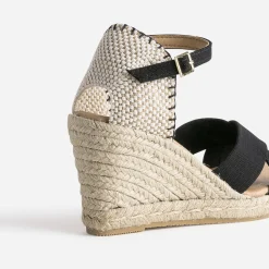 Sandale compensée noire