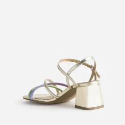 Sandale dorée brides métallisées