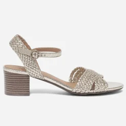 Sandale dorée éco-conçue à brides tressées