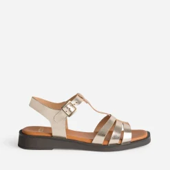 Sandale dorée cuir