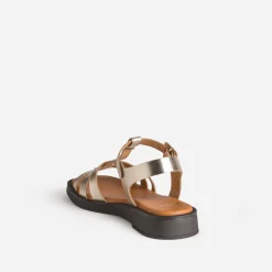 Sandale dorée cuir