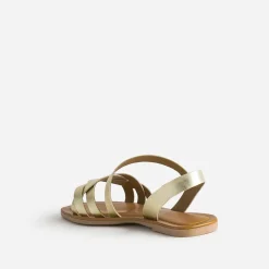 Sandale dorée en cuir