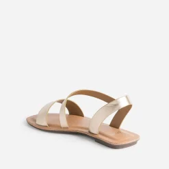 Sandale dorée plate