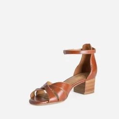 Sandale ERAM FLEX cognac cuir brides croisées