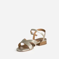 Sandale ERAM FLEX dorée cuir petit talon