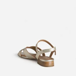 Sandale ERAM FLEX dorée cuir petit talon